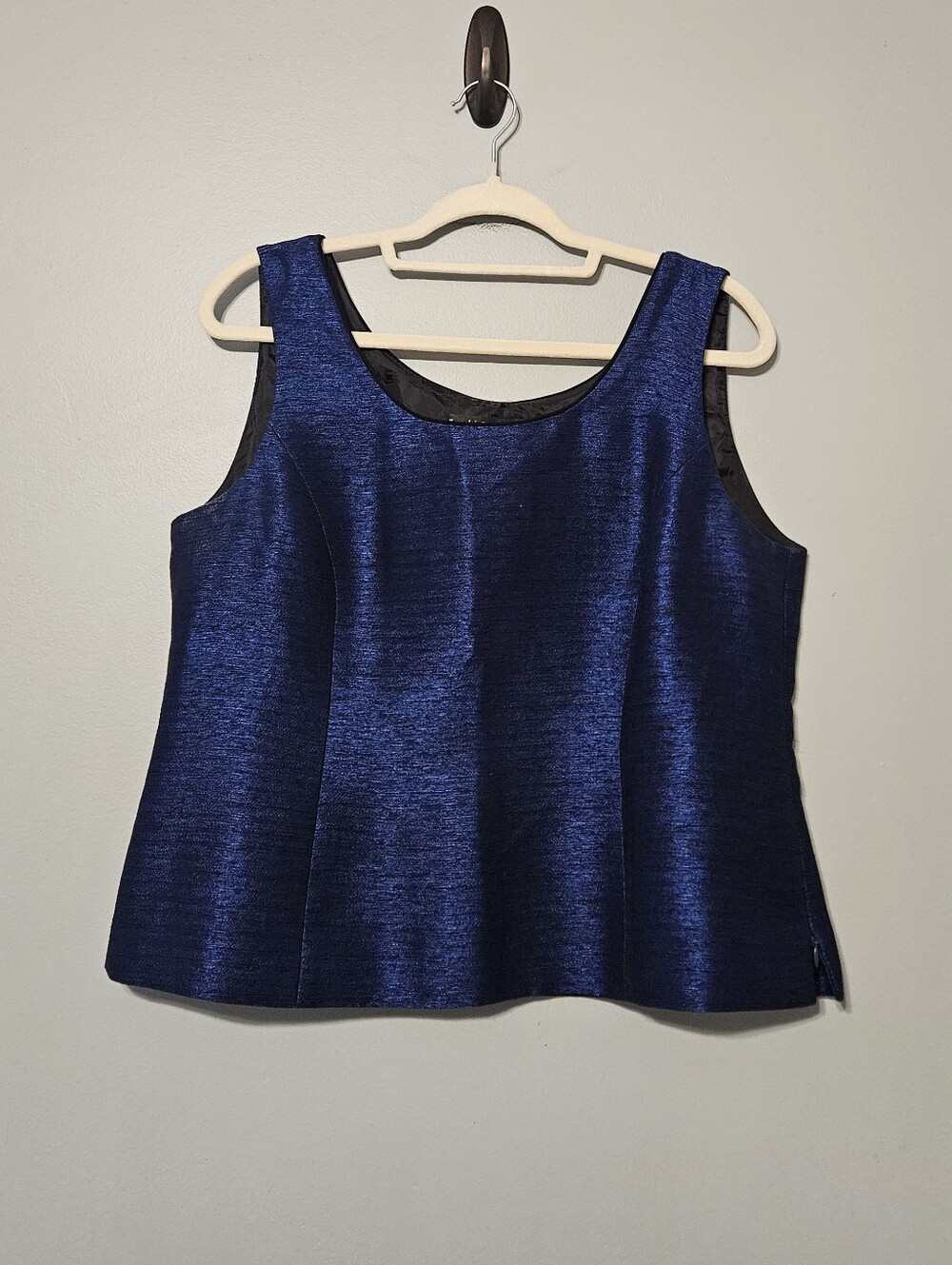 Kasper Shimmer Royal Blue Sleeveless Tank